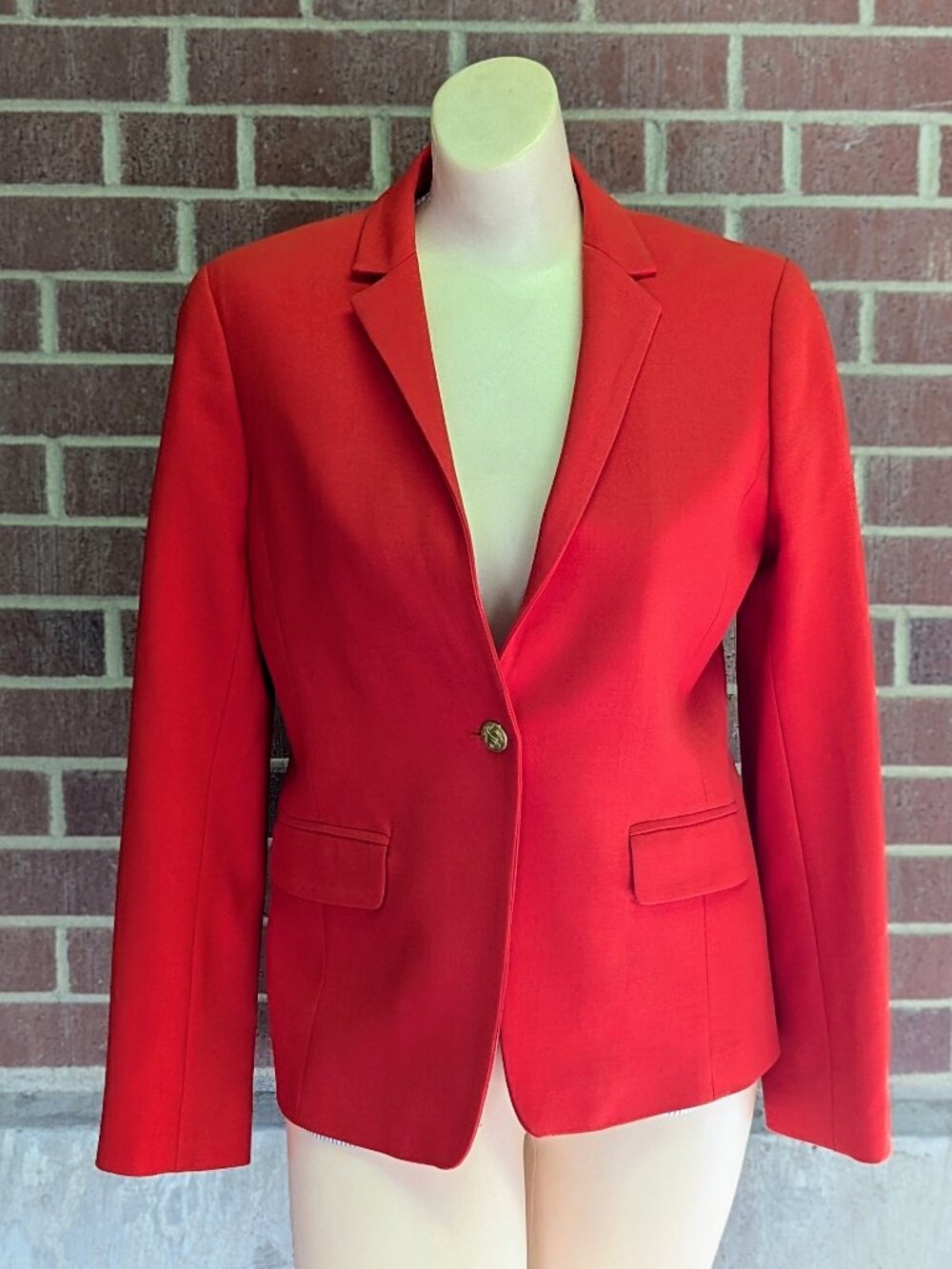 Brooks Brothers Red Fleece Preppy Old Money Red Blazer Gold Buttons Women’s 6